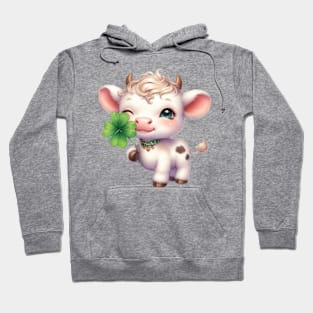 Clover Cow St Patricks Day Hoodie